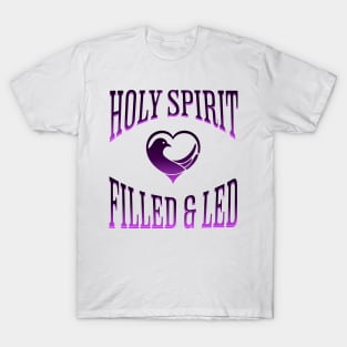 Holy Spirit Filled & Led - Purple-Black Image, Unisex Christian Cotton T-Shirt, Stylish Imagery, Trendy Spiritual Shirt, Christian Apparel, Comy, Soft T-Shirt